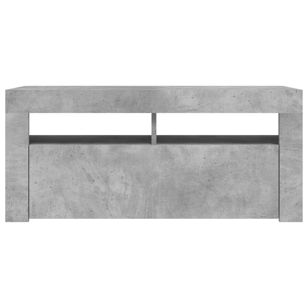 vidaXL TV Cabinet with LED Lights Concrete Grey 90x35x40 cm