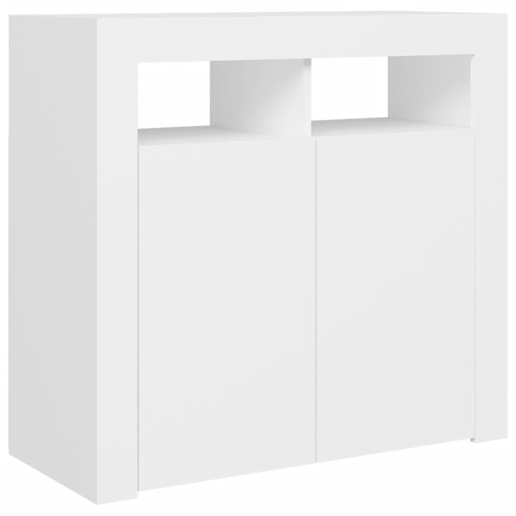 vidaXL Sideboard with LED Lights White 80x35x75 cm