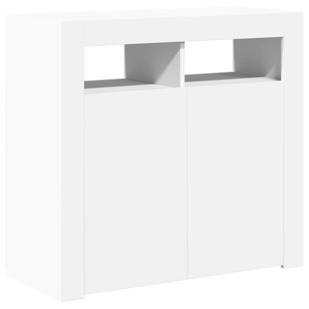 804328 vidaXL Sideboard with LED Lights White 80x35x75 cm