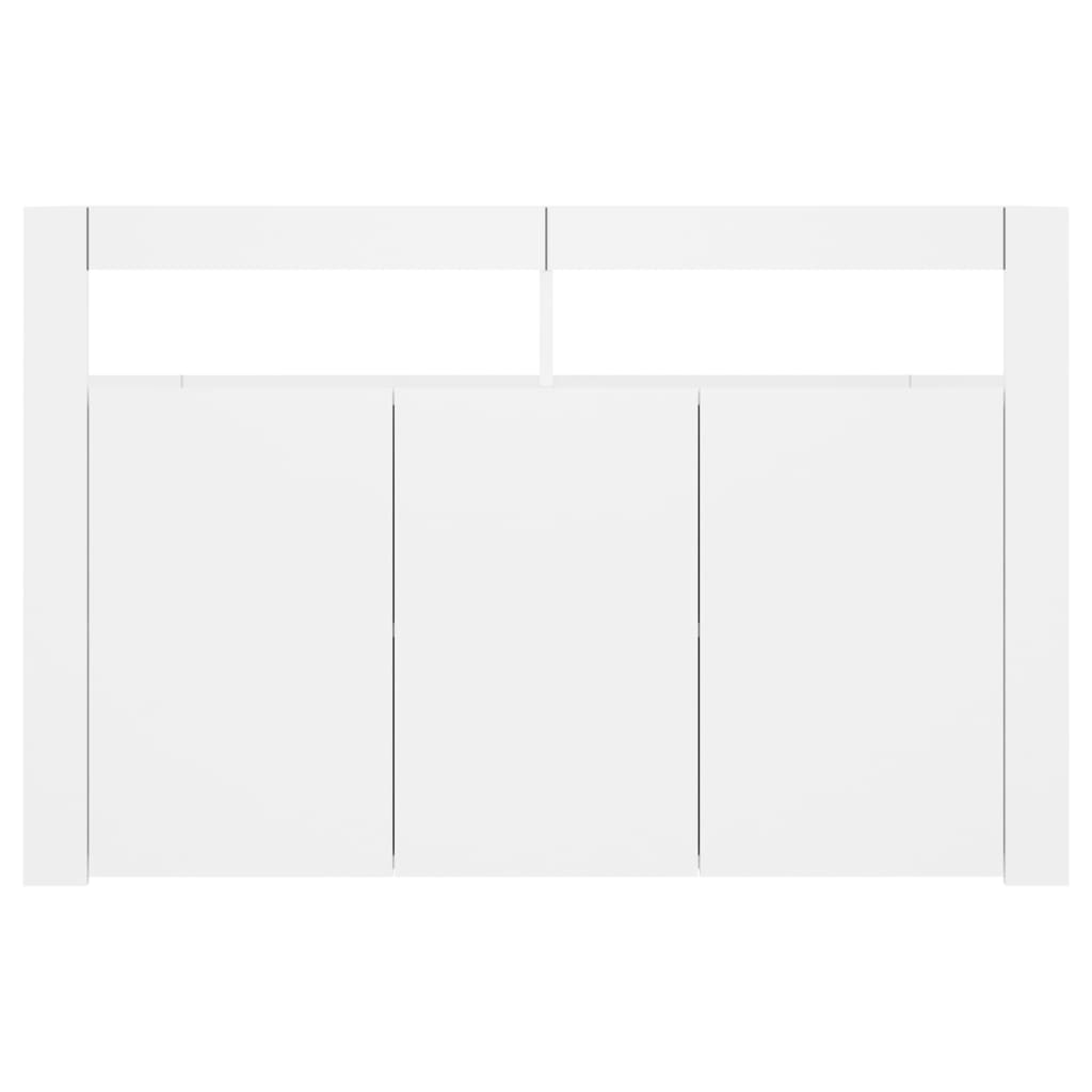 vidaXL Sideboard with LED Lights White 115.5x30x75 cm