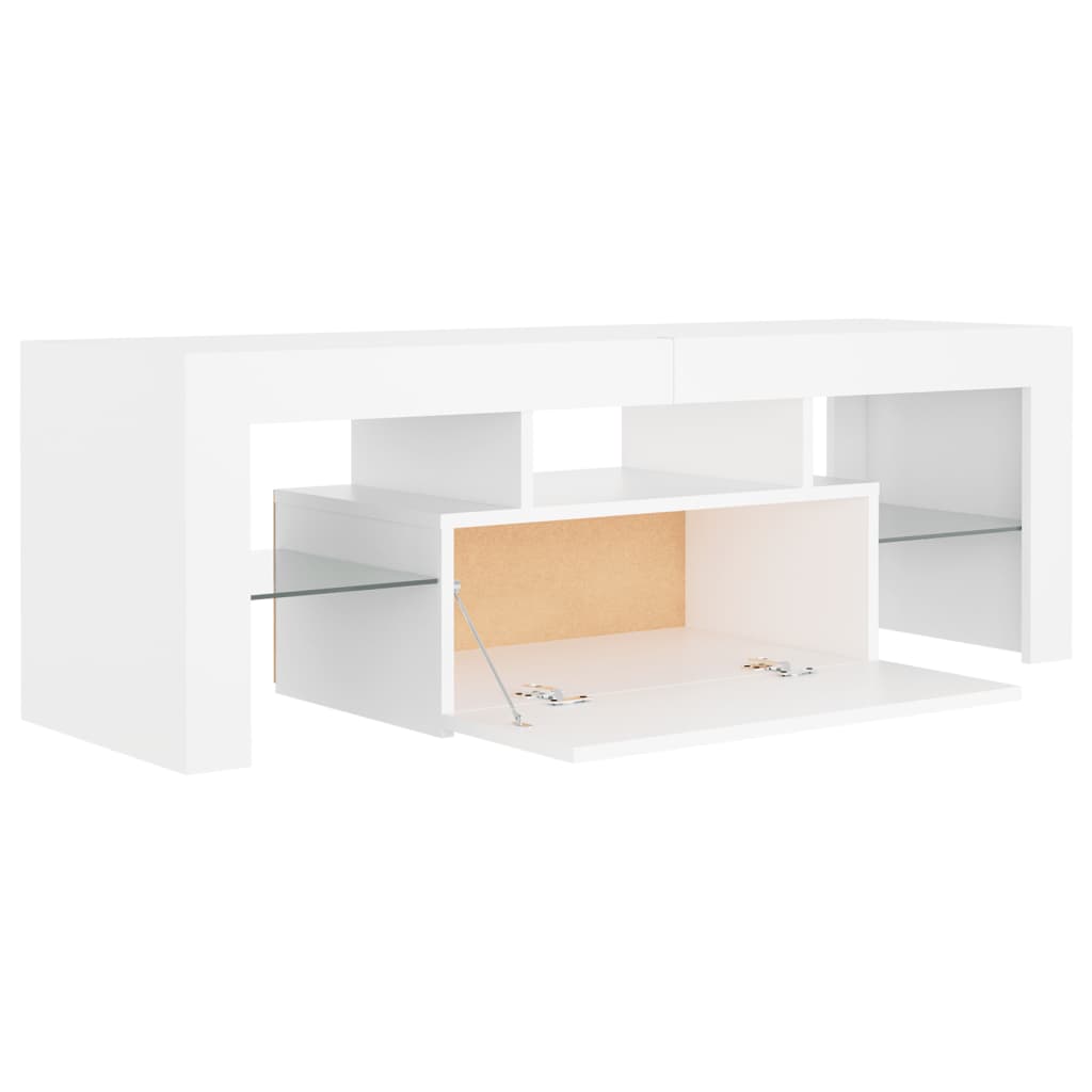 vidaXL TV Cabinet with LED Lights White 120x35x40 cm