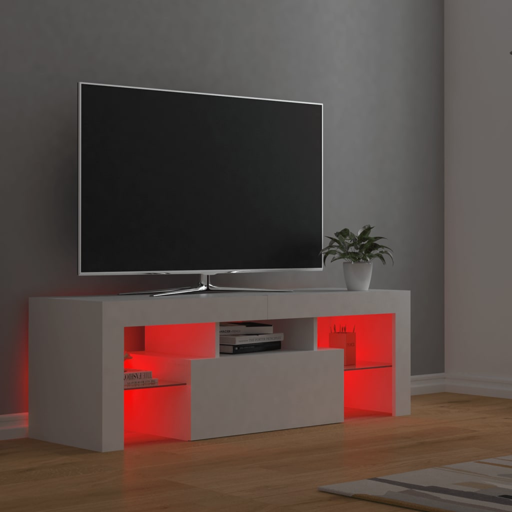 vidaXL TV Cabinet with LED Lights White 120x35x40 cm