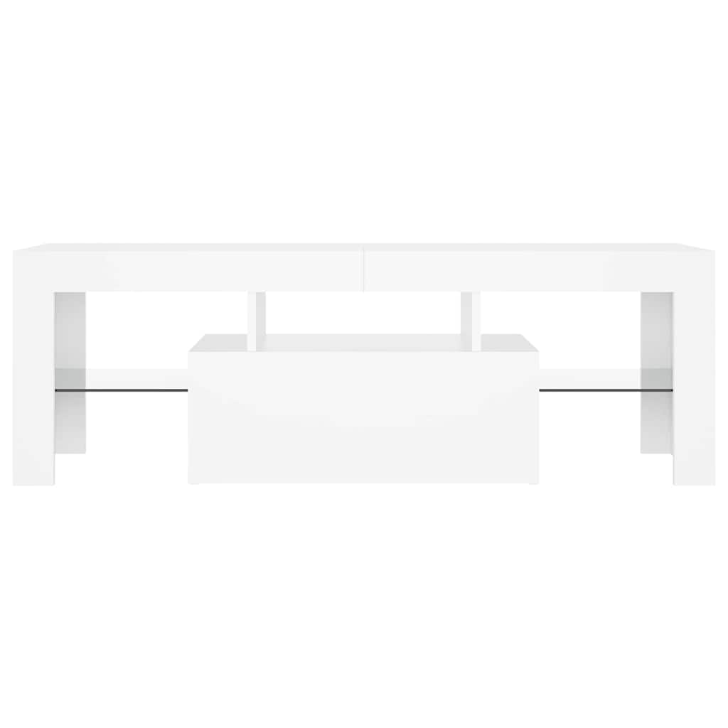 804346 vidaXL TV Cabinet with LED Lights White 120x35x40 cm
