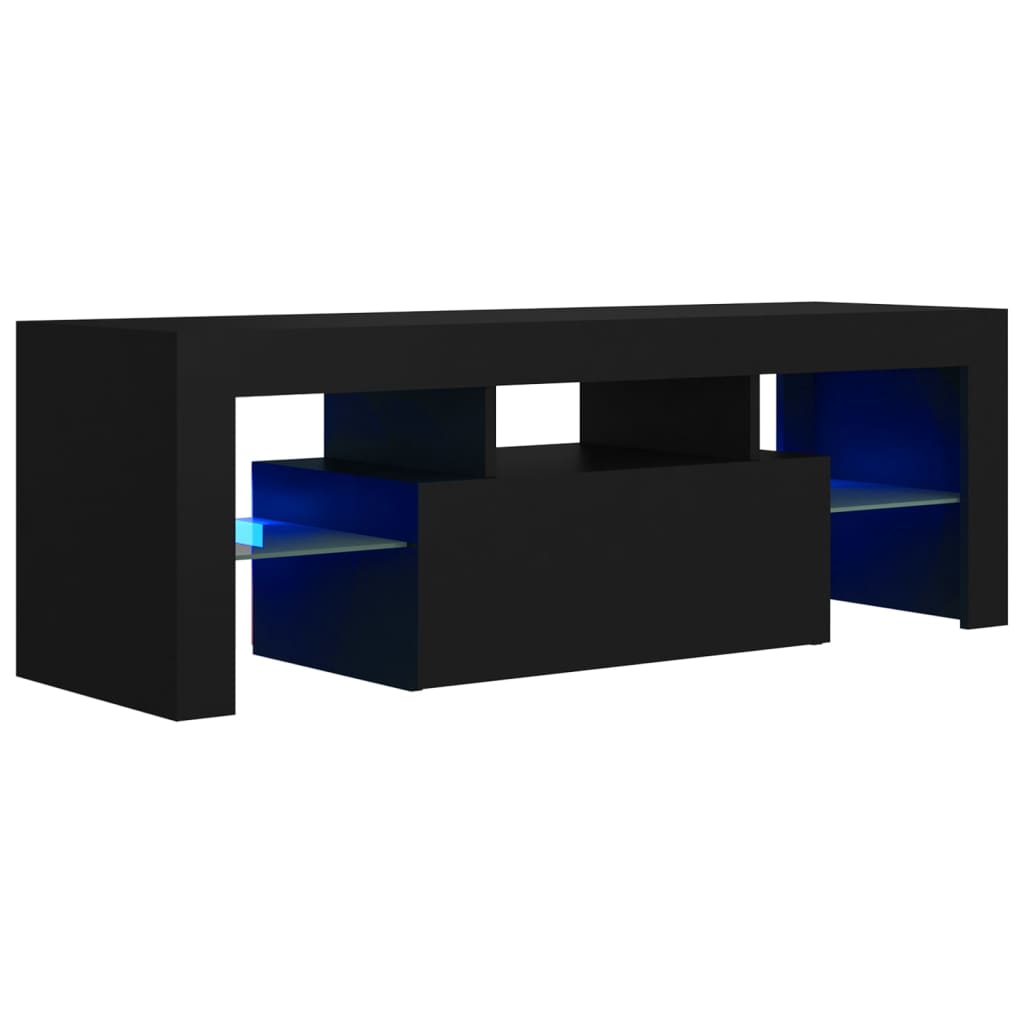 vidaXL TV Cabinet with LED Lights Black 120x35x40 cm