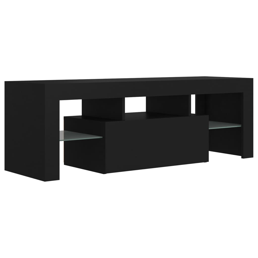 vidaXL TV Cabinet with LED Lights Black 120x35x40 cm