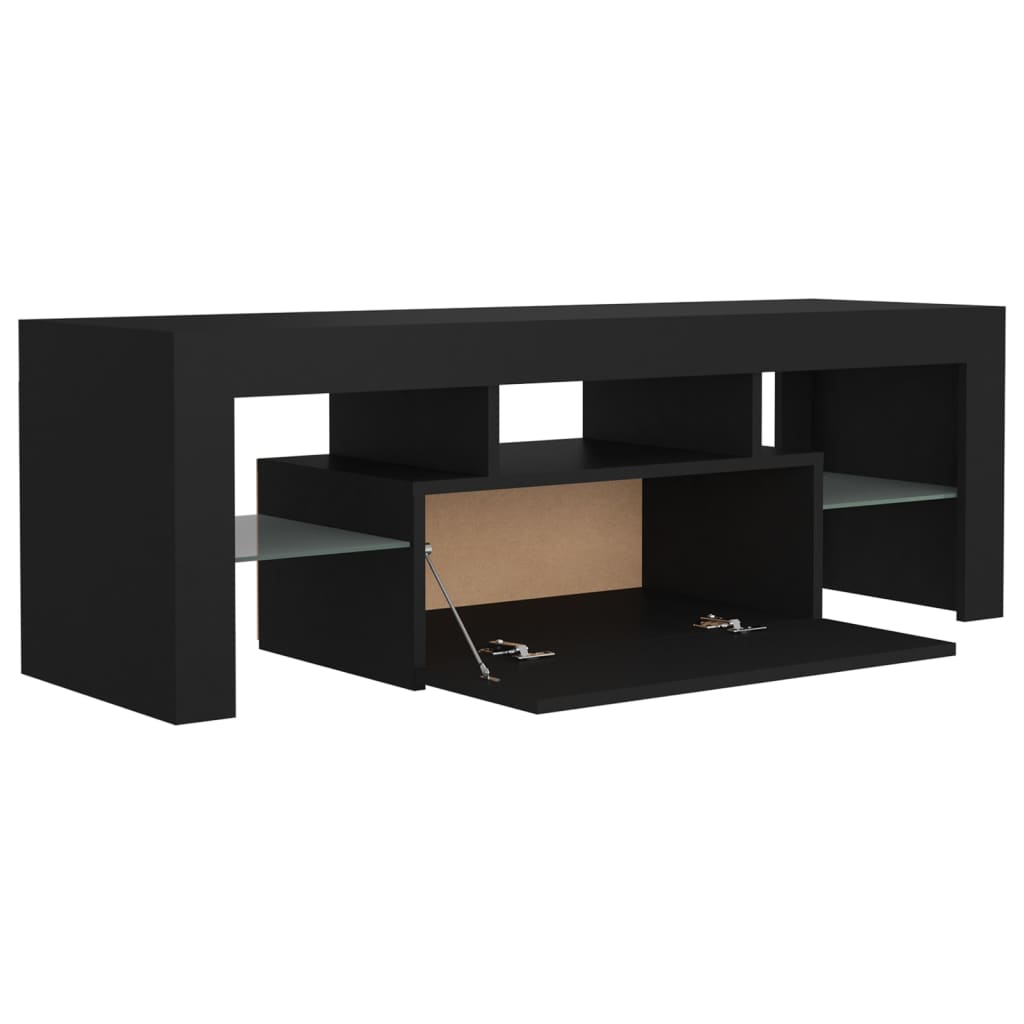 vidaXL TV Cabinet with LED Lights Black 120x35x40 cm