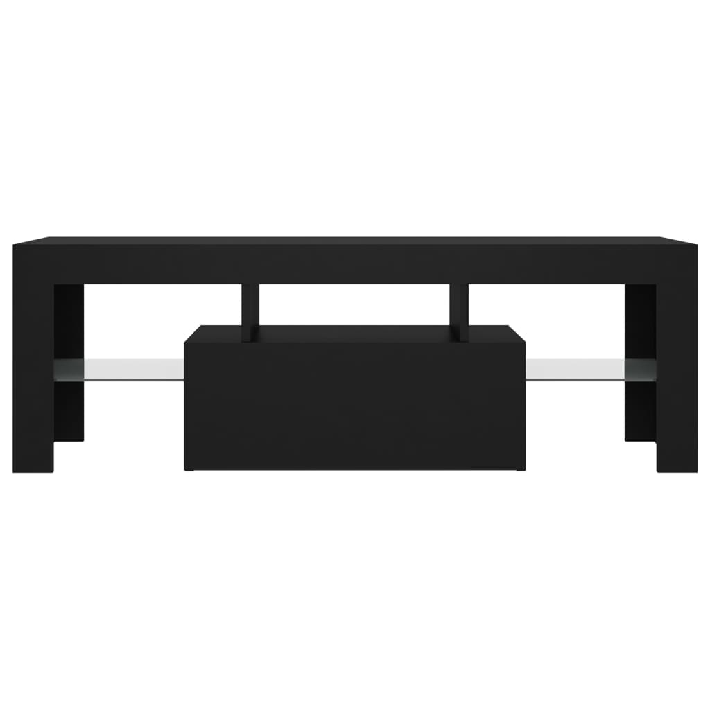 vidaXL TV Cabinet with LED Lights Black 120x35x40 cm