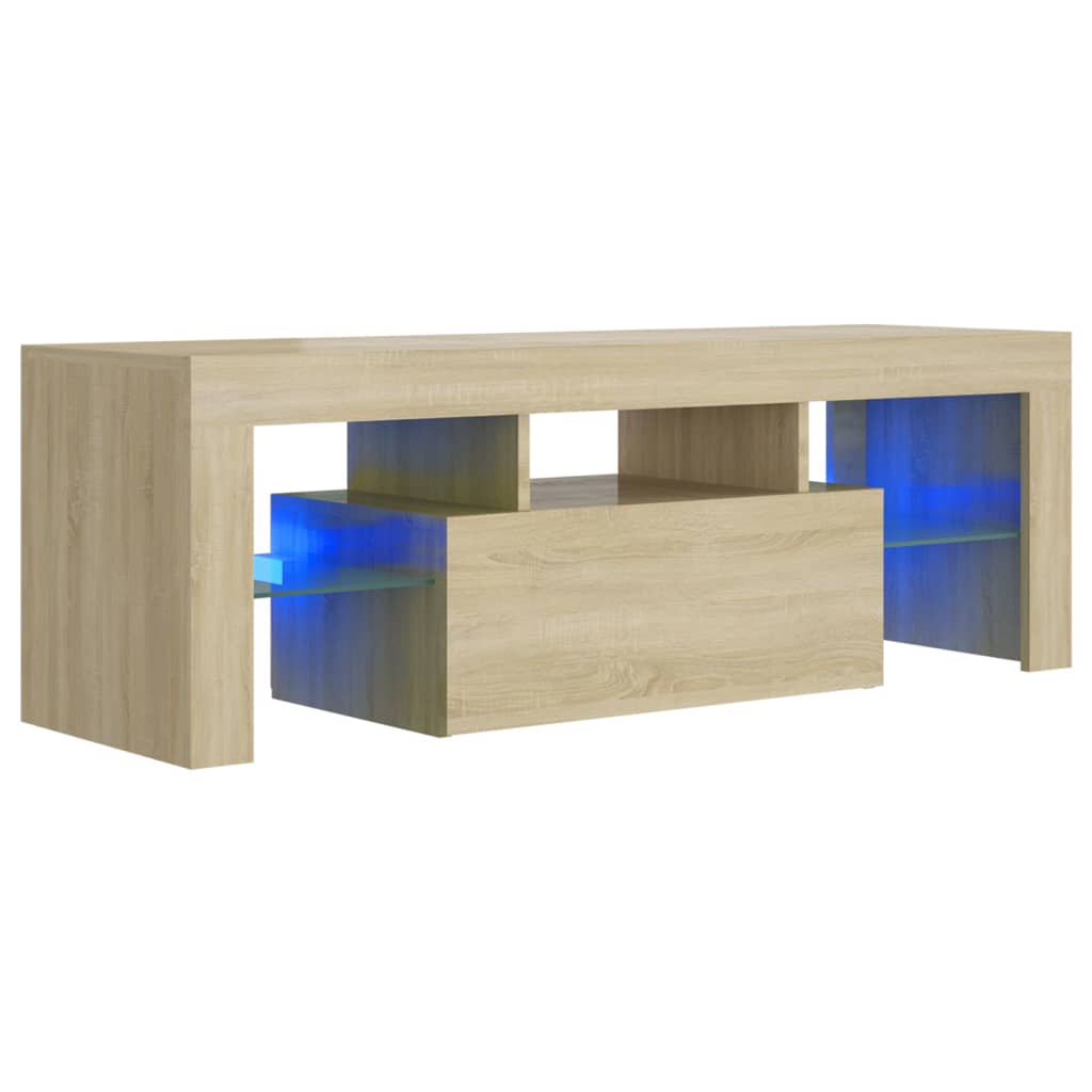 vidaXL TV Cabinet with LED Lights Sonoma Oak 120x35x40 cm