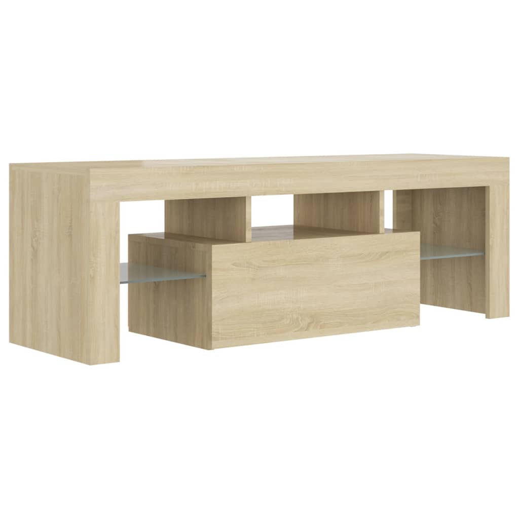 vidaXL TV Cabinet with LED Lights Sonoma Oak 120x35x40 cm