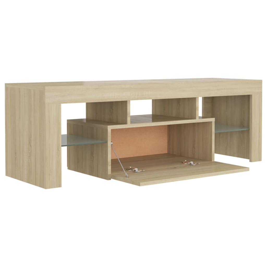 vidaXL TV Cabinet with LED Lights Sonoma Oak 120x35x40 cm