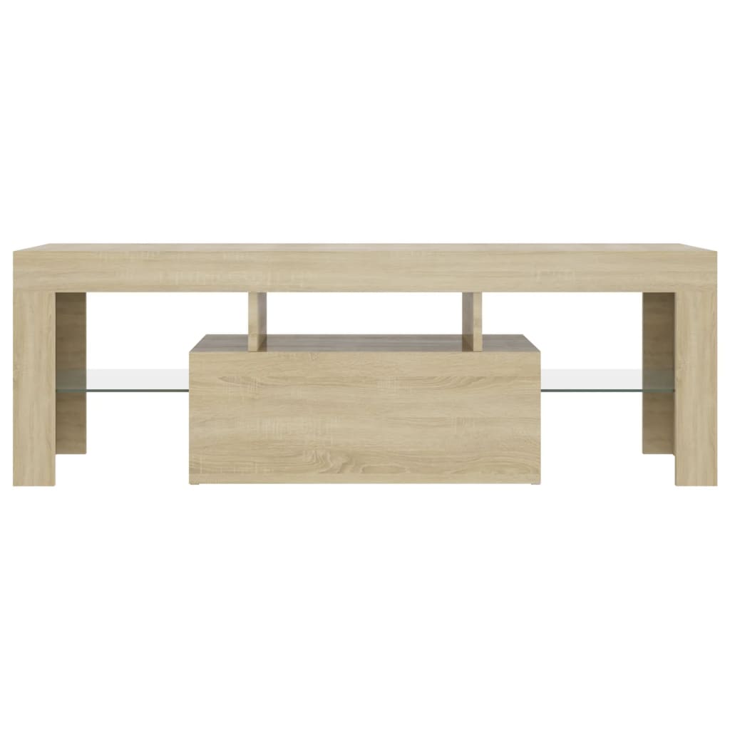 vidaXL TV Cabinet with LED Lights Sonoma Oak 120x35x40 cm