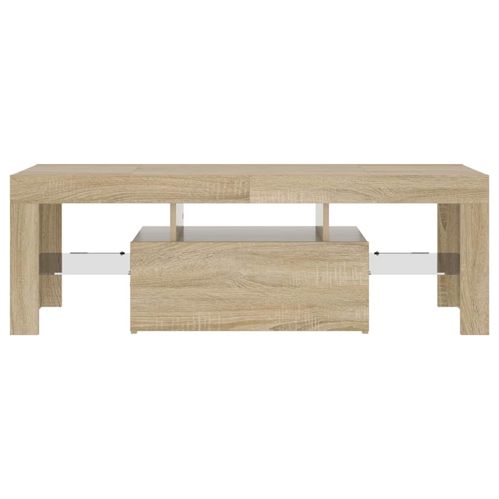 804349 vidaXL TV Cabinet with LED Lights Sonoma Oak 120x35x40 cm