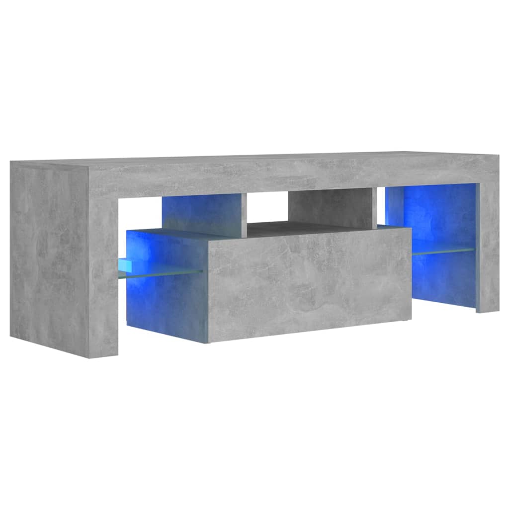 vidaXL TV Cabinet with LED Lights Concrete Grey 120x35x40 cm