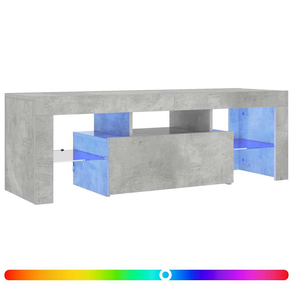 804350 vidaXL TV Cabinet with LED Lights Concrete Grey 120x35x40 cm