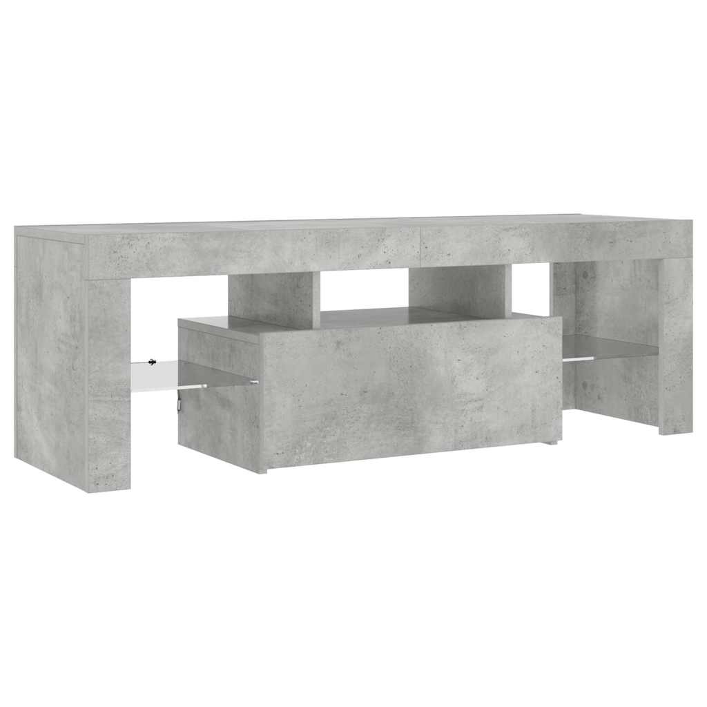 804350 vidaXL TV Cabinet with LED Lights Concrete Grey 120x35x40 cm