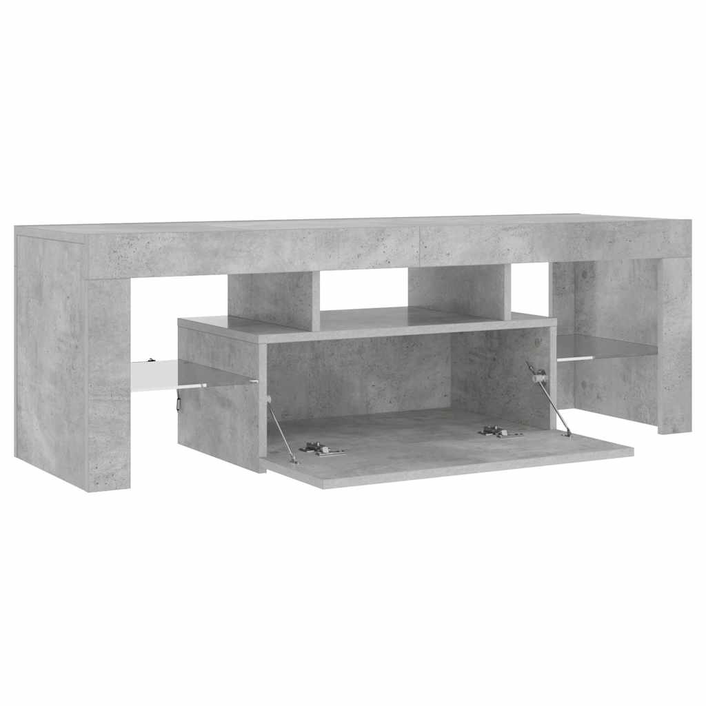 804350 vidaXL TV Cabinet with LED Lights Concrete Grey 120x35x40 cm