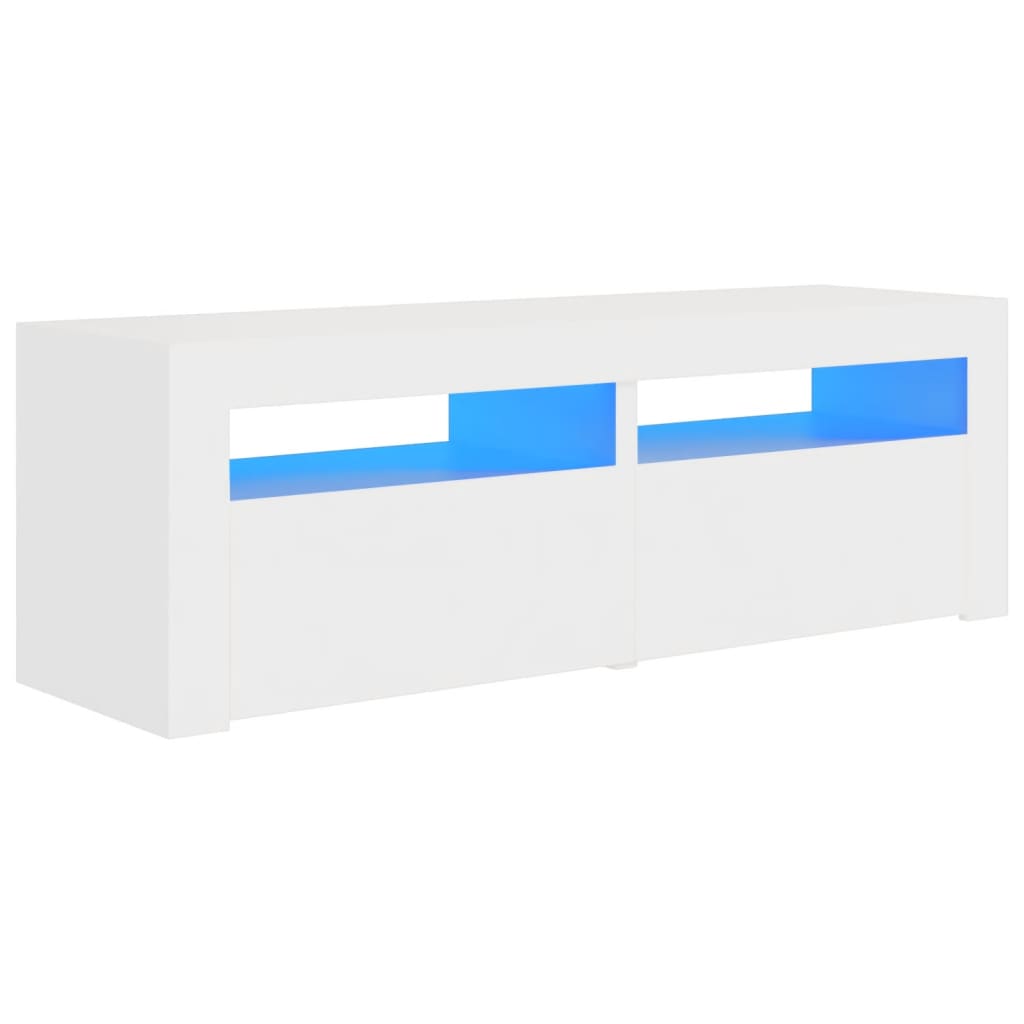 vidaXL TV Cabinet with LED Lights White 120x35x40 cm