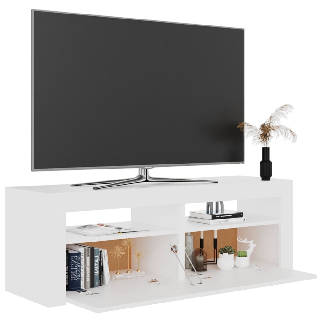 vidaXL TV Cabinet with LED Lights White 120x35x40 cm