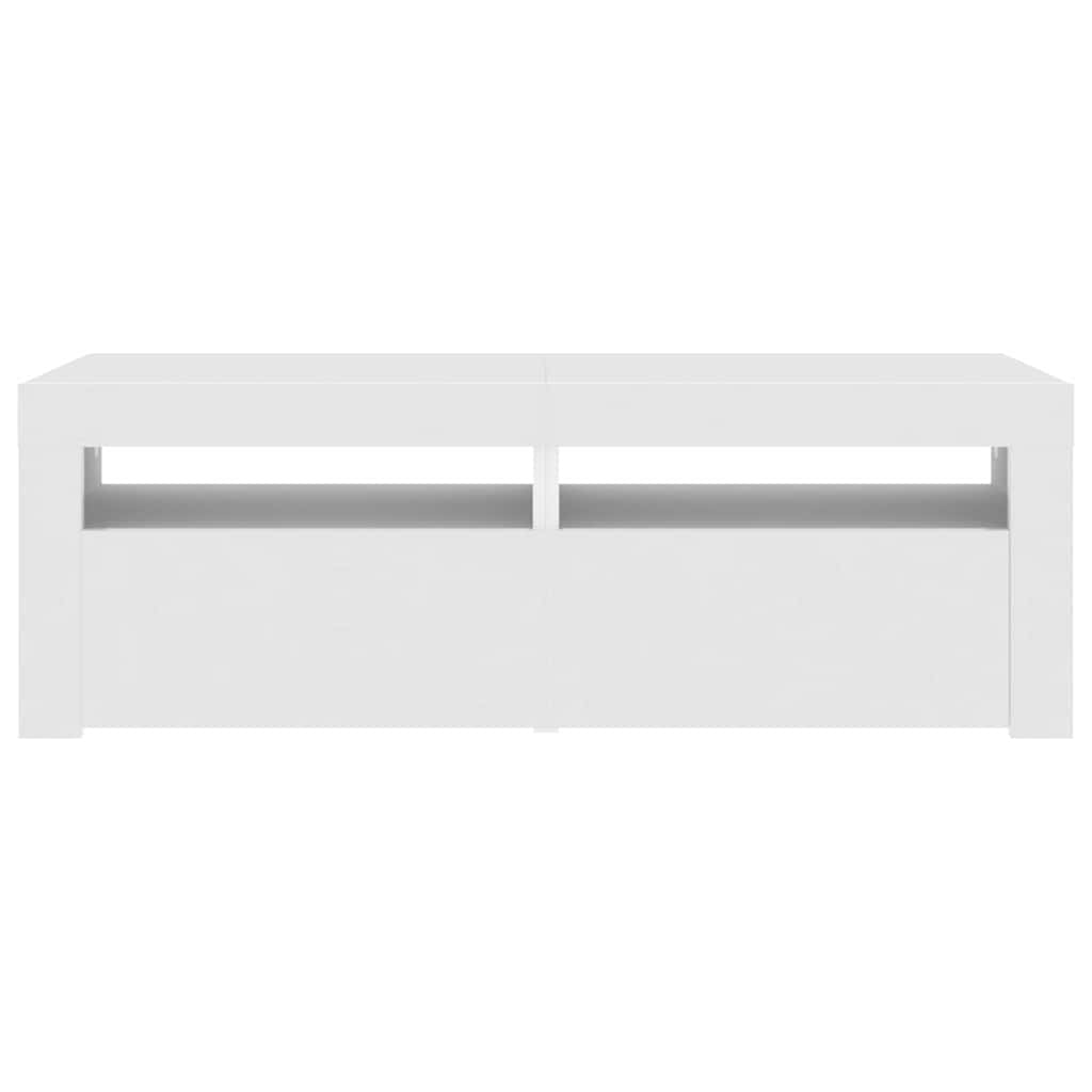 804355 vidaXL TV Cabinet with LED Lights White 120x35x40 cm