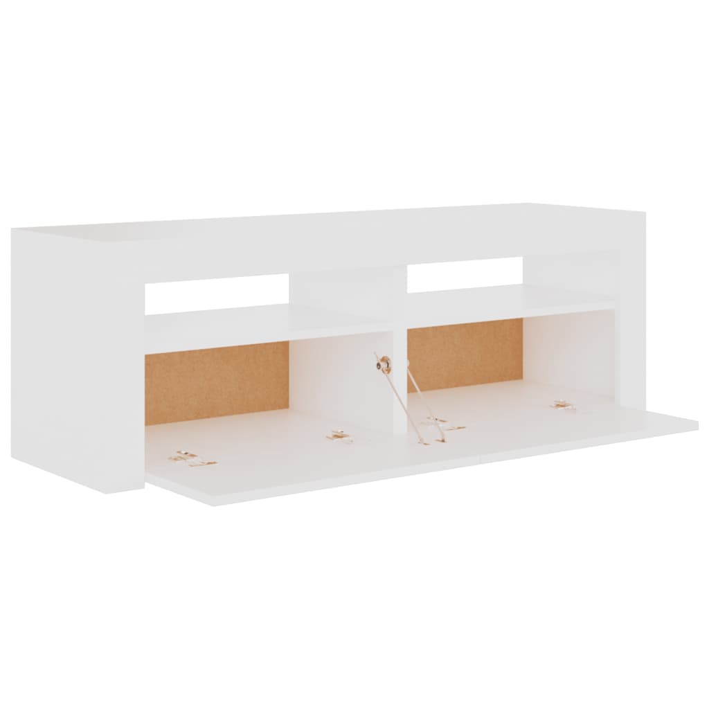 vidaXL TV Cabinet with LED Lights White 120x35x40 cm