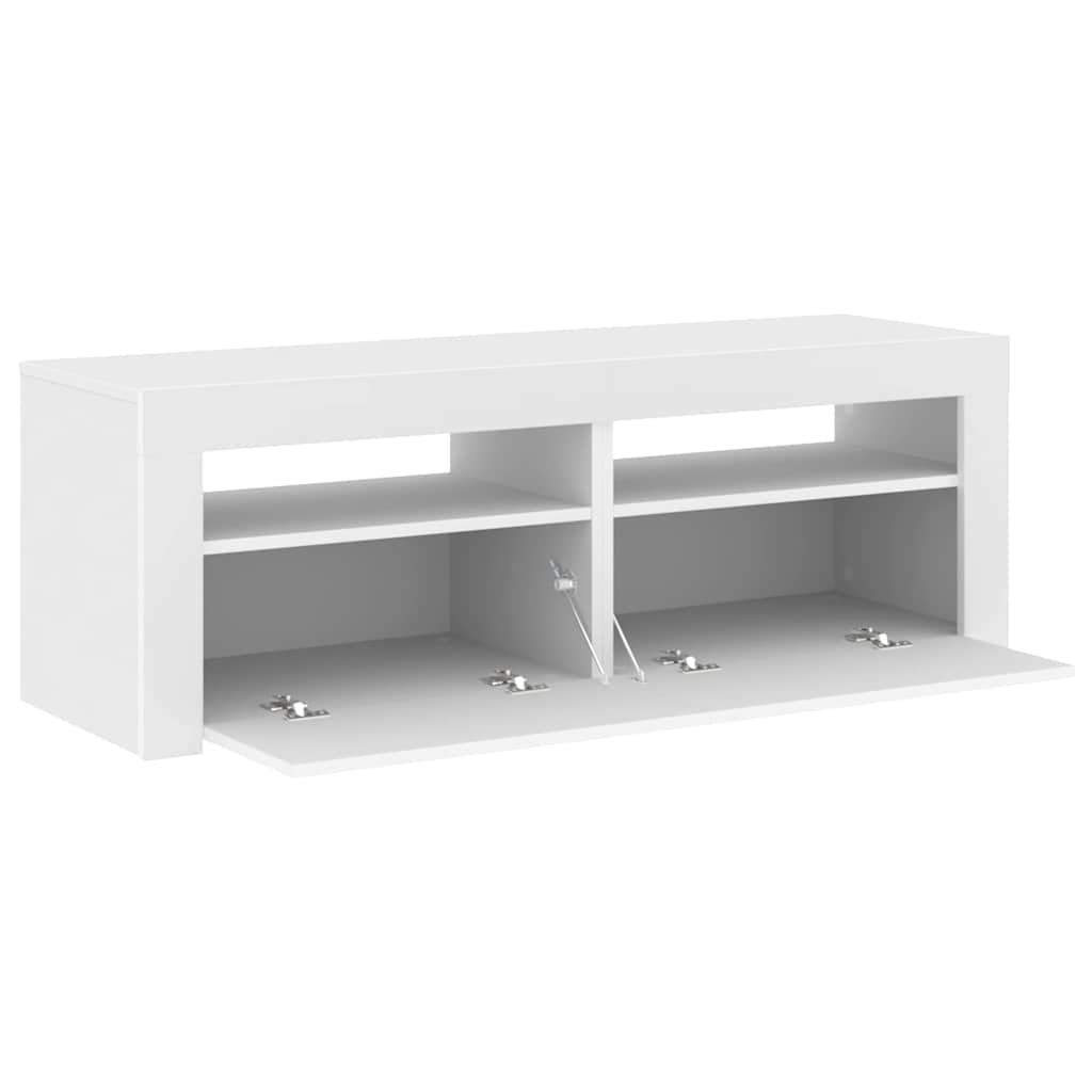 804355 vidaXL TV Cabinet with LED Lights White 120x35x40 cm