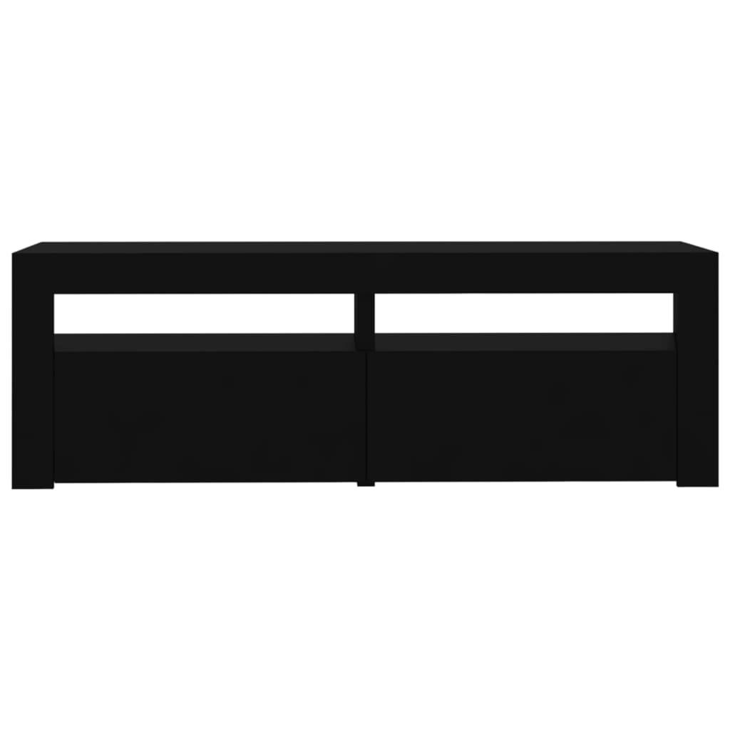 vidaXL TV Cabinet with LED Lights Black 120x35x40 cm