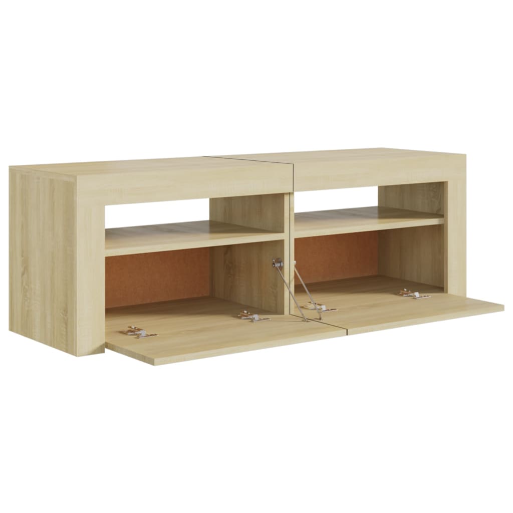 vidaXL TV Cabinet with LED Lights Sonoma Oak 120x35x40 cm