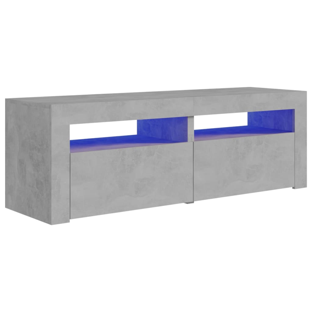 vidaXL TV Cabinet with LED Lights Concrete Grey 120x35x40 cm