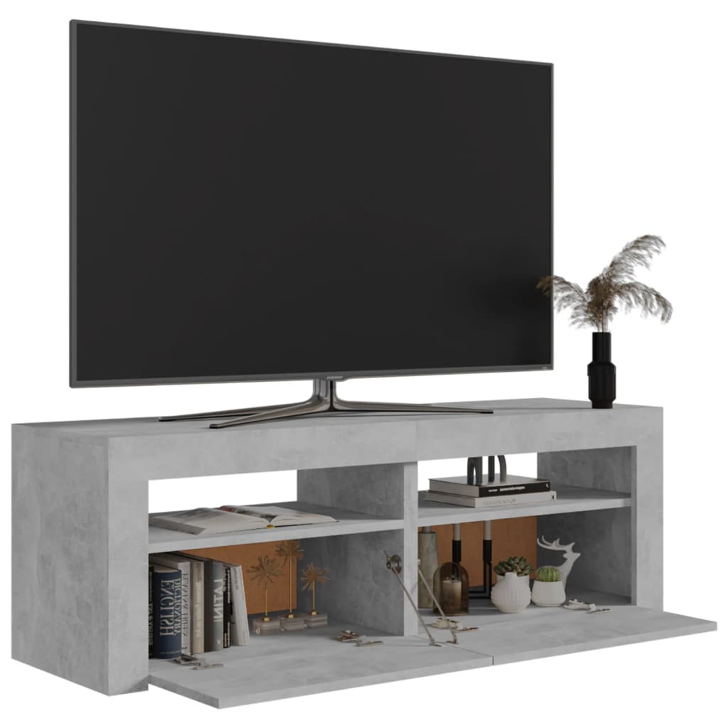 vidaXL TV Cabinet with LED Lights Concrete Grey 120x35x40 cm