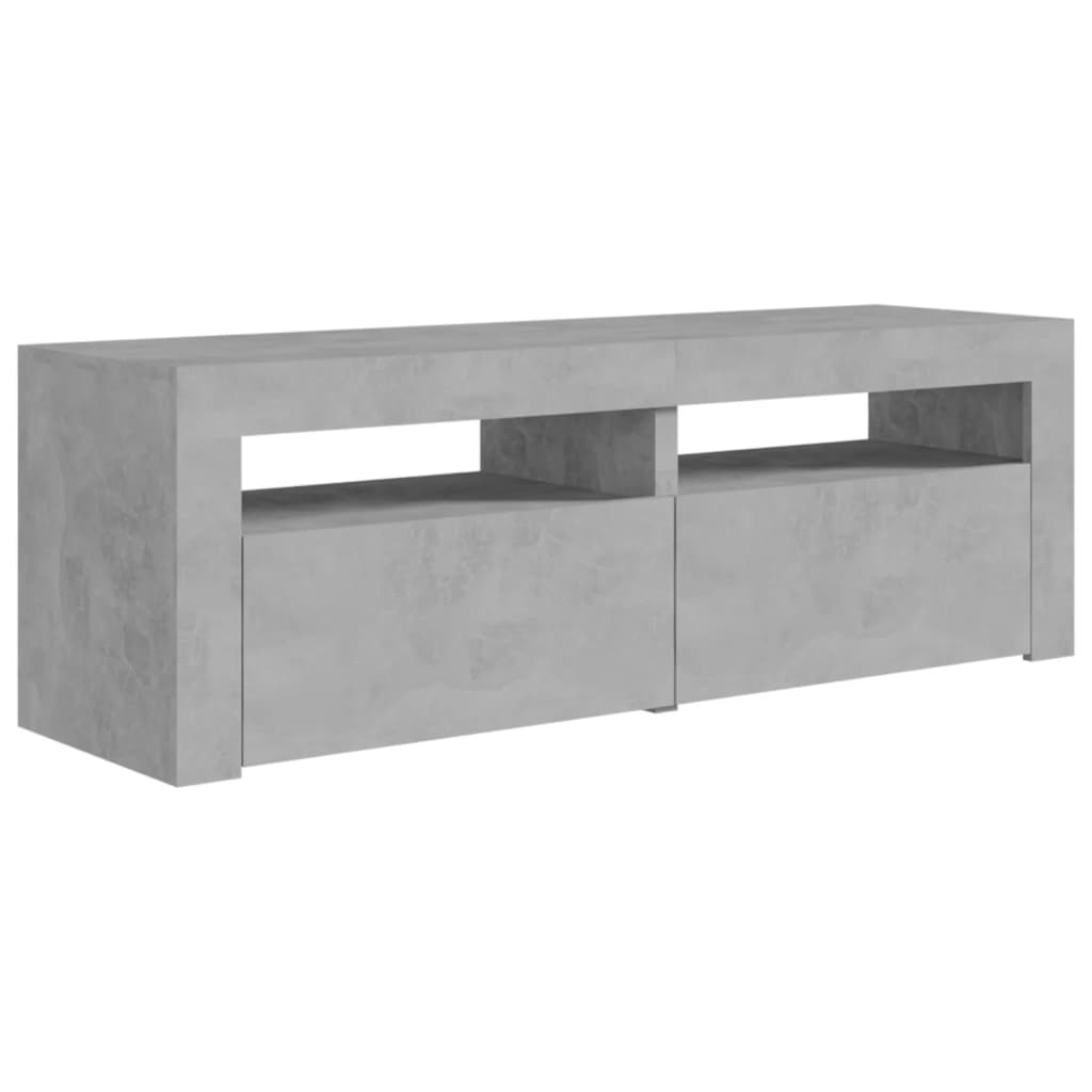 vidaXL TV Cabinet with LED Lights Concrete Grey 120x35x40 cm