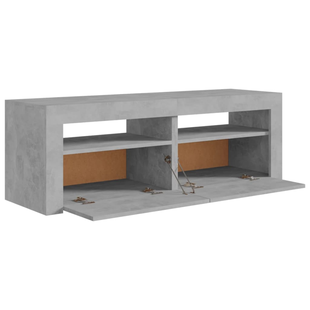 vidaXL TV Cabinet with LED Lights Concrete Grey 120x35x40 cm