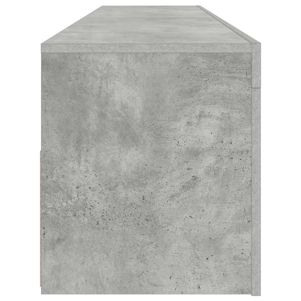 804359 vidaXL TV Cabinet with LED Lights Concrete Grey 120x35x40 cm