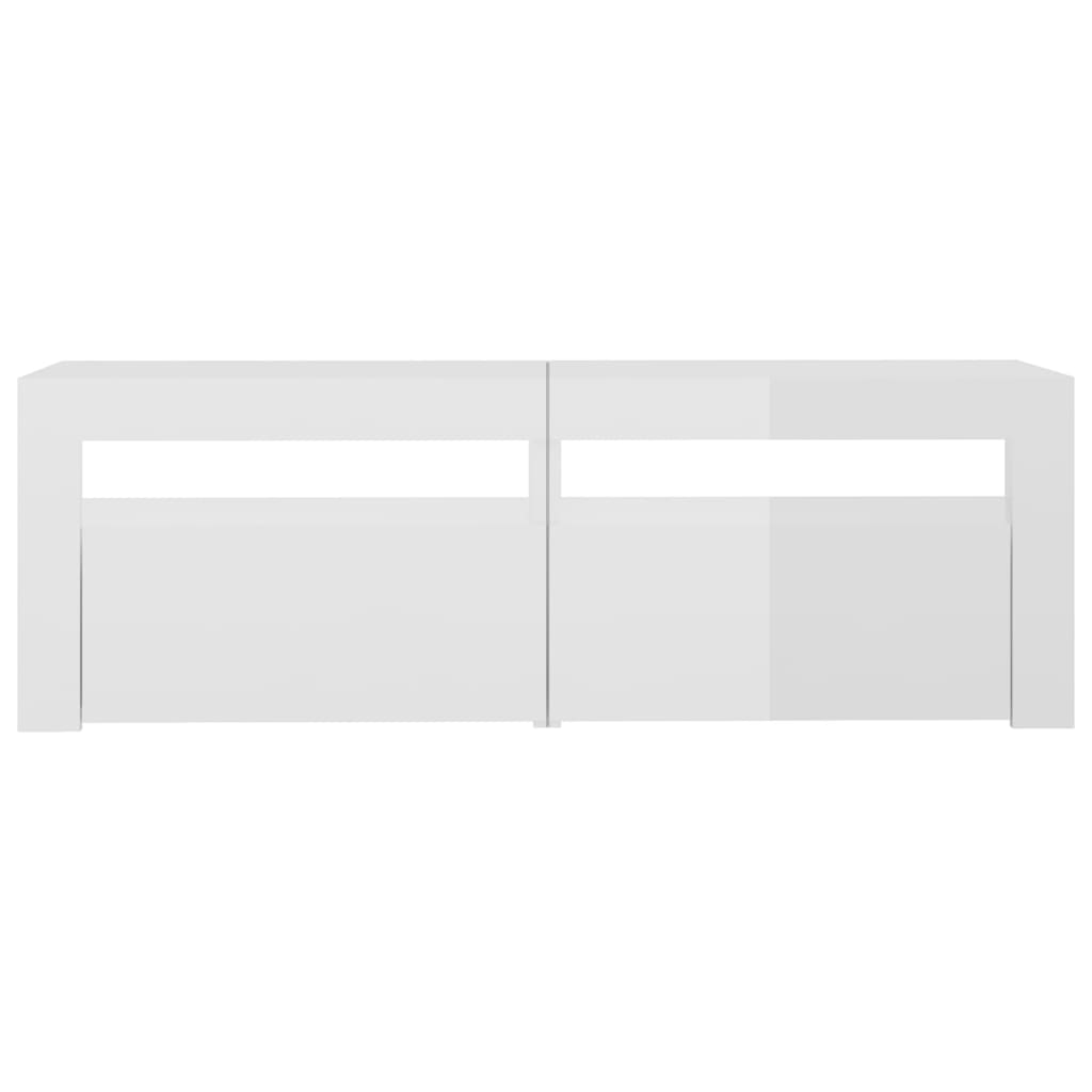 vidaXL TV Cabinet with LED Lights High Gloss White 120x35x40 cm