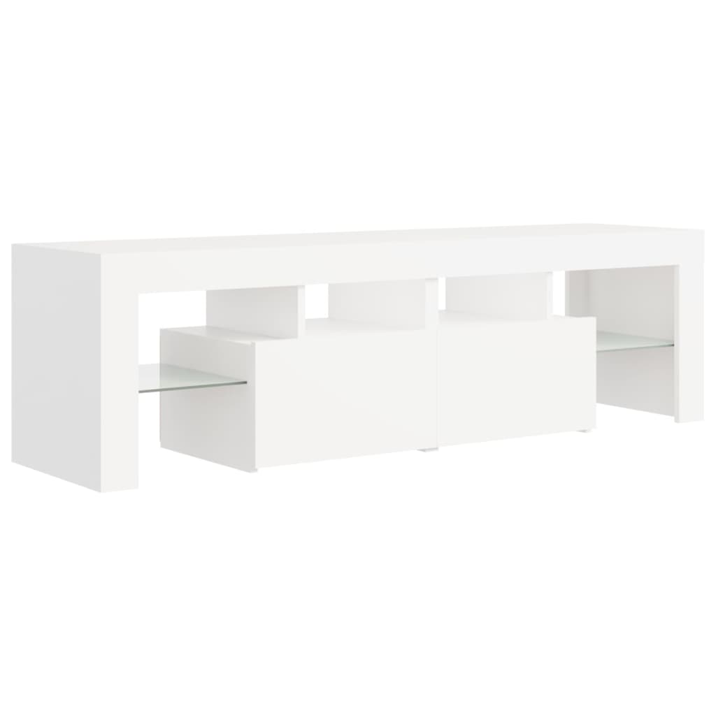 vidaXL TV Cabinet with LED Lights White 140x36.5x40 cm