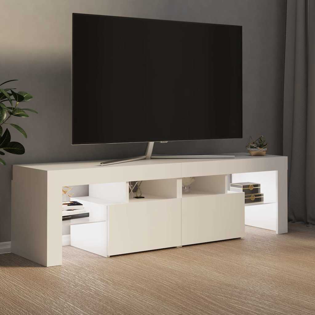 TV Cabinet with LED Lights White 140x36,5x40 cm