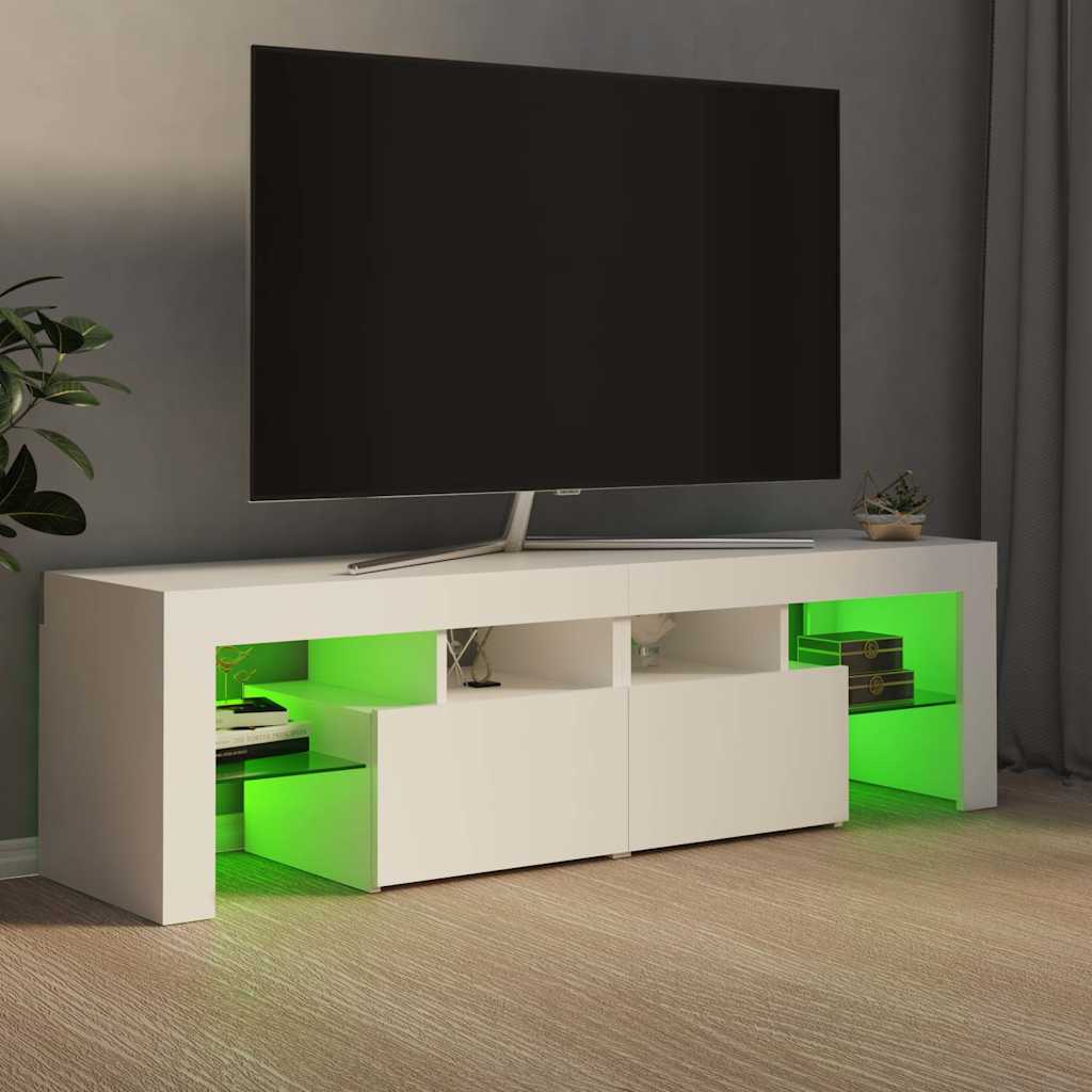 TV Cabinet with LED Lights White 140x36,5x40 cm