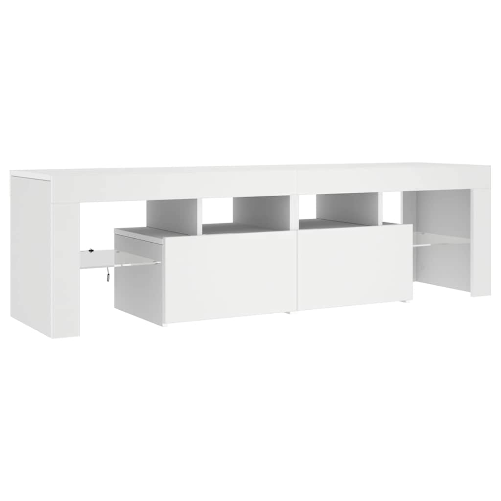 TV Cabinet with LED Lights White 140x36,5x40 cm