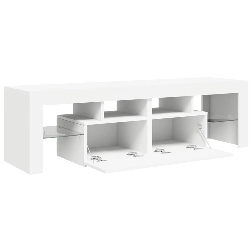 TV Cabinet with LED Lights White 140x36,5x40 cm
