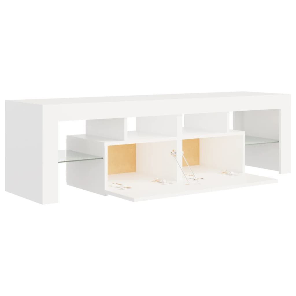 vidaXL TV Cabinet with LED Lights White 140x36.5x40 cm