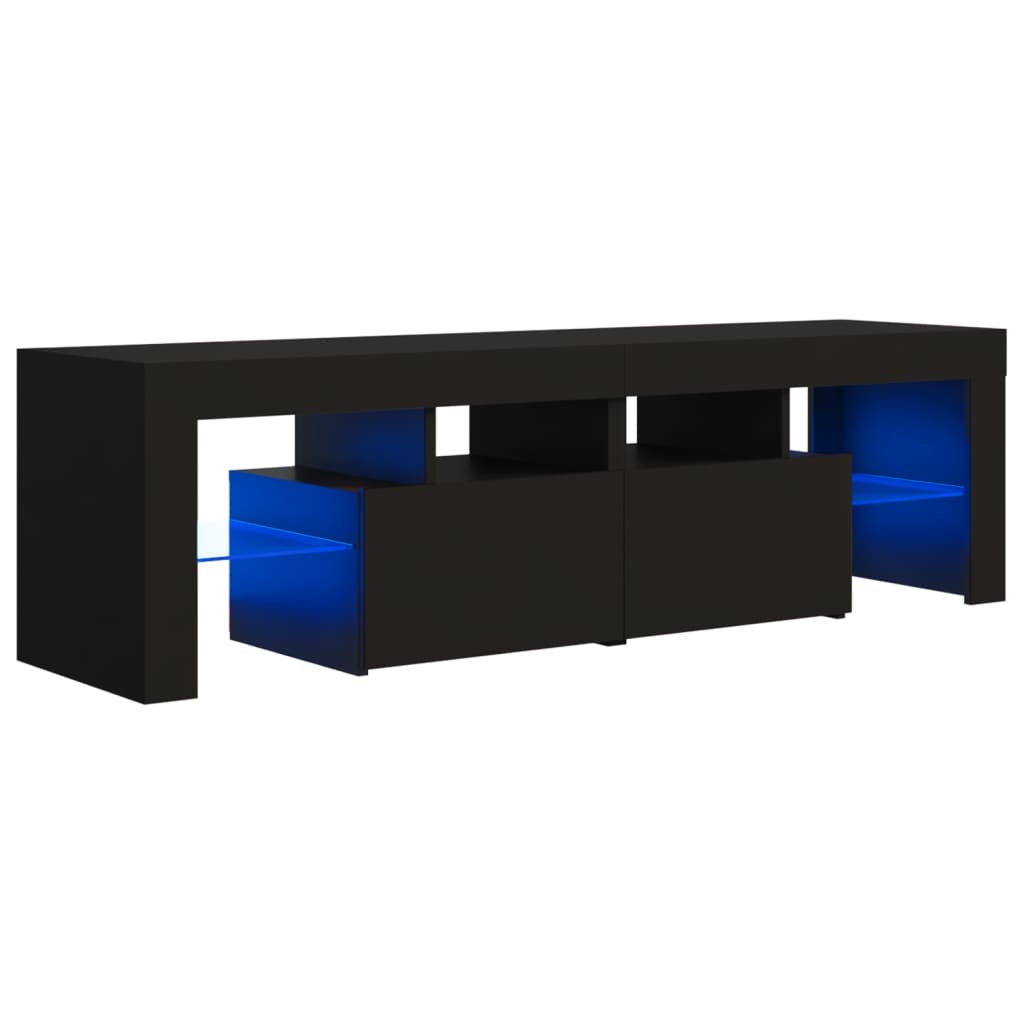 vidaXL TV Cabinet with LED Lights Black 140x36.5x40 cm