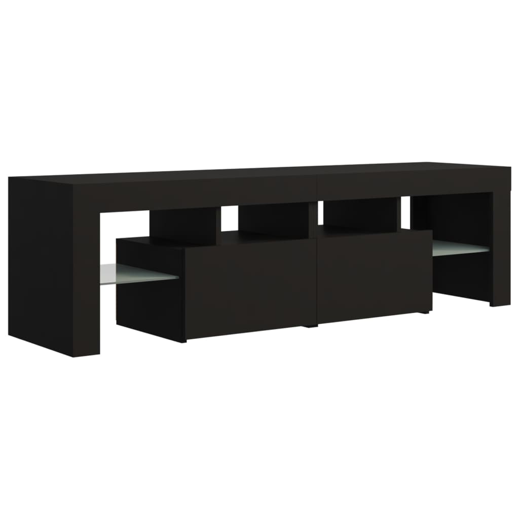 vidaXL TV Cabinet with LED Lights Black 140x36.5x40 cm