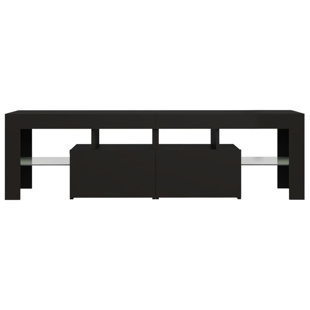 vidaXL TV Cabinet with LED Lights Black 140x36.5x40 cm