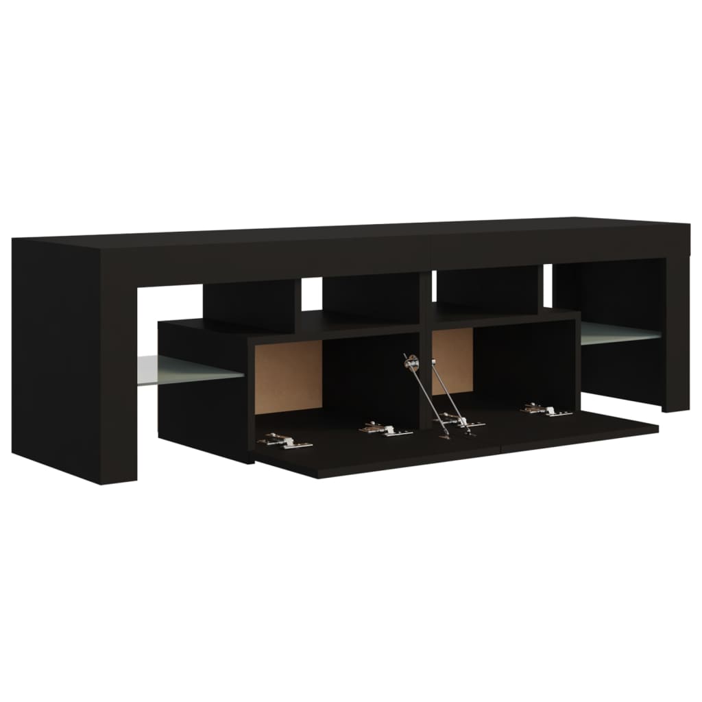 vidaXL TV Cabinet with LED Lights Black 140x36.5x40 cm