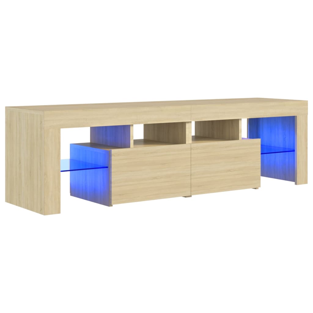 vidaXL TV Cabinet with LED Lights Sonoma Oak 140x36.5x40 cm