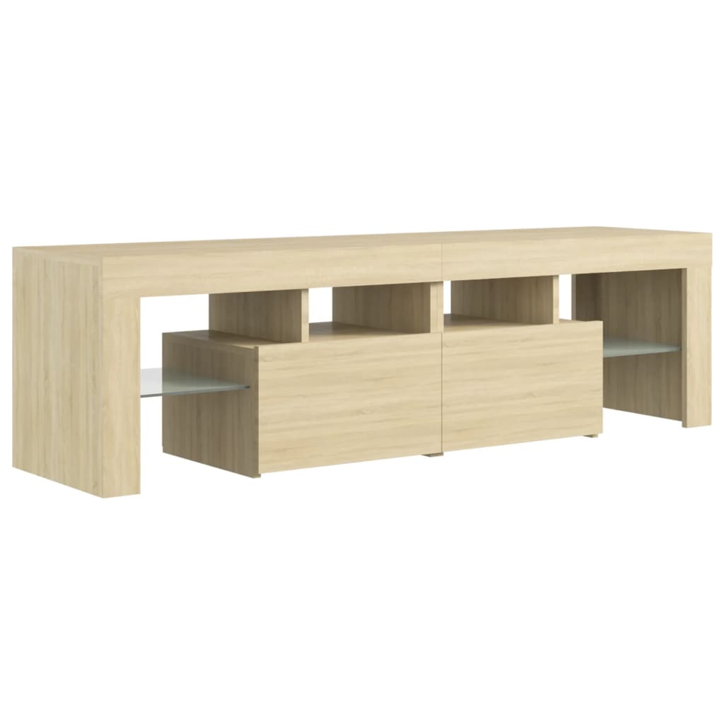 vidaXL TV Cabinet with LED Lights Sonoma Oak 140x36.5x40 cm