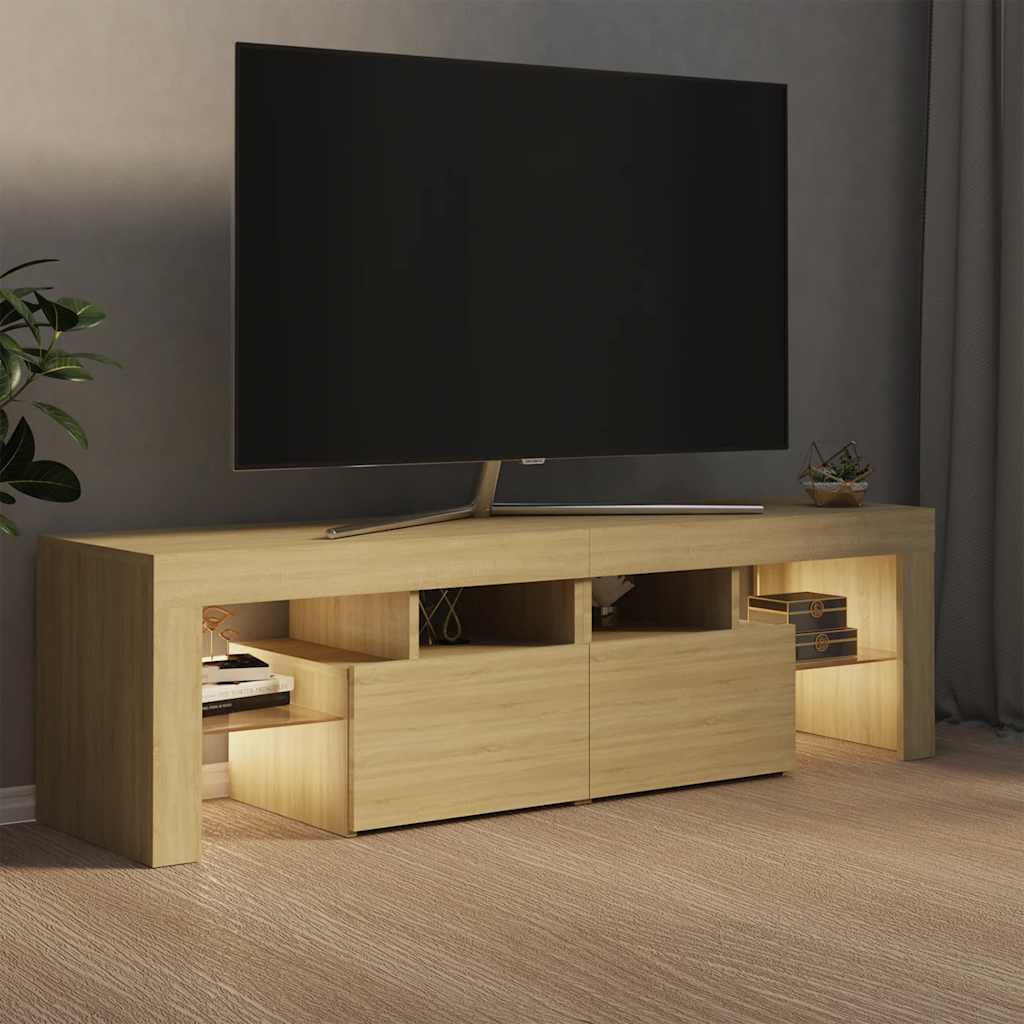 TV Cabinet with LED Lights Sonoma Oak 140x36,5x40 cm