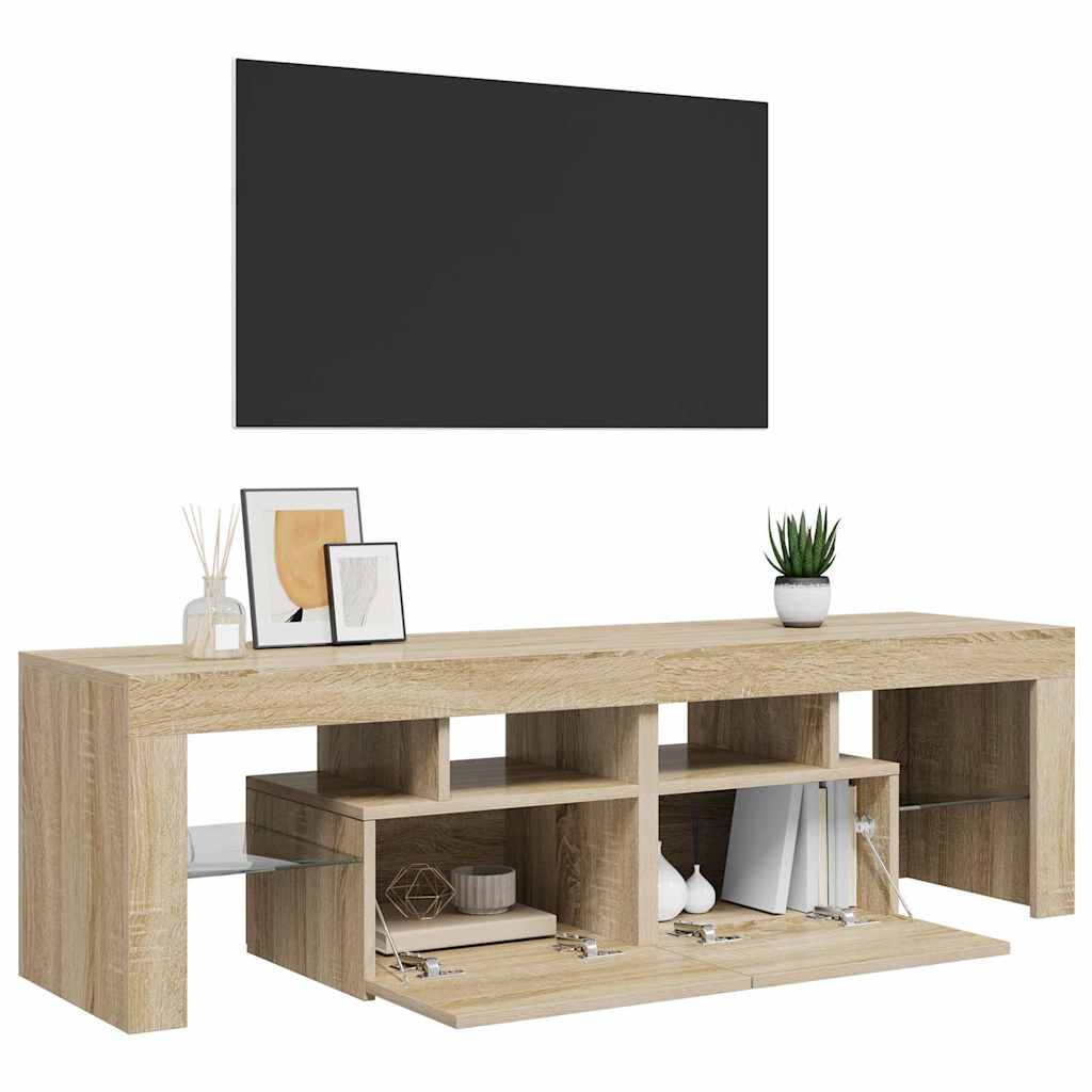 TV Cabinet with LED Lights Sonoma Oak 140x36,5x40 cm