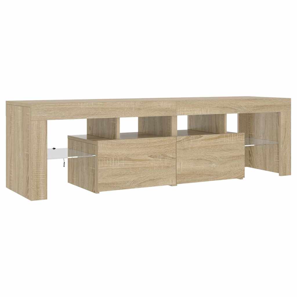 TV Cabinet with LED Lights Sonoma Oak 140x36,5x40 cm