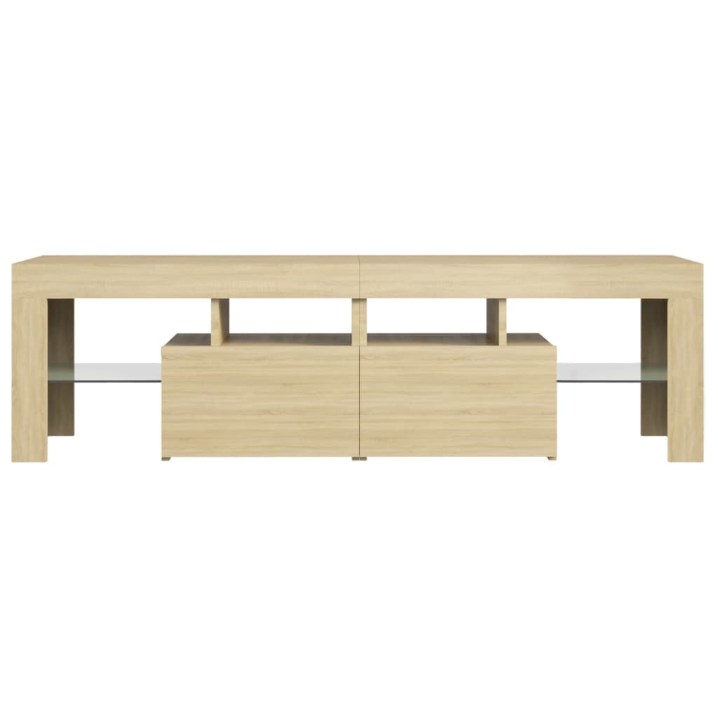 vidaXL TV Cabinet with LED Lights Sonoma Oak 140x36.5x40 cm