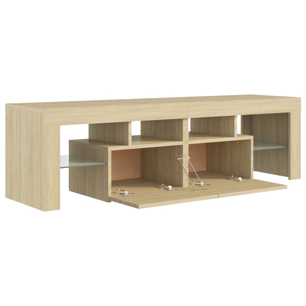 vidaXL TV Cabinet with LED Lights Sonoma Oak 140x36.5x40 cm